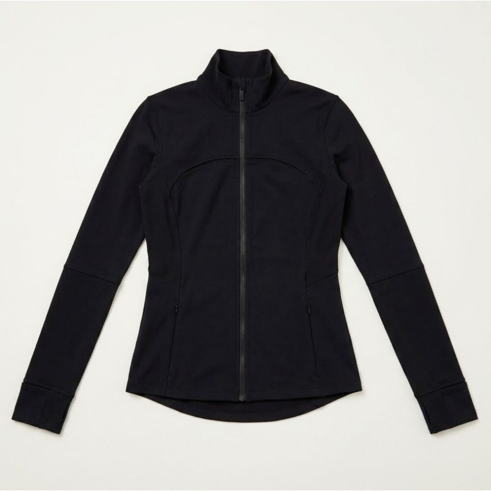 lululemon Mesh Is More Jacket 4 Black Full Zip Luon Thumbholes W4AN4S